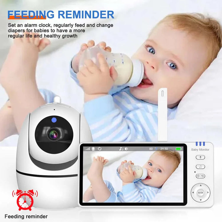 Glanmia™ 5" Video Baby Monitor – PTZ Camera, Temperature Sensor, Lullabies Glan Mia