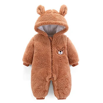 Glanmia* Baby Boy Clothes Cute Plush Bear Baby Rompers Autumn Winter Glan Mia