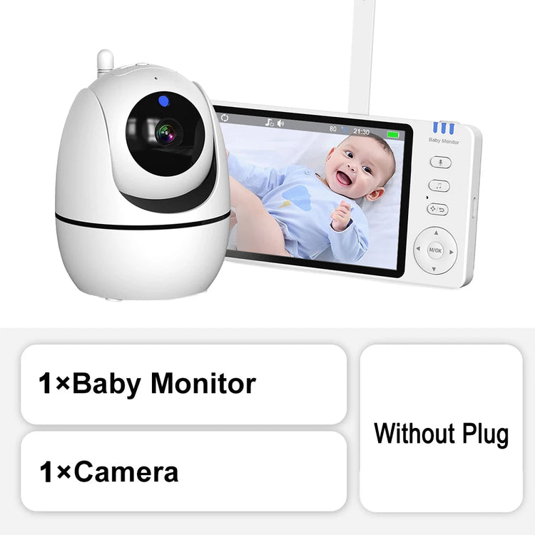 Glanmia™ 5" Video Baby Monitor – PTZ Camera, Temperature Sensor, Lullabies Glan Mia