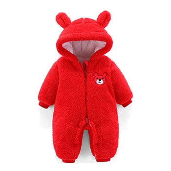 Glanmia* Baby Boy Clothes Cute Plush Bear Baby Rompers Autumn Winter Glan Mia