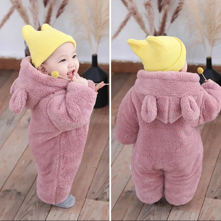 Glanmia* Baby Boy Clothes Cute Plush Bear Baby Rompers Autumn Winter Glan Mia