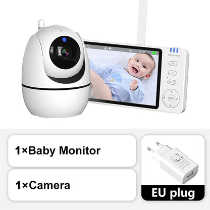 Glanmia™ 5" Video Baby Monitor – PTZ Camera, Temperature Sensor, Lullabies Glan Mia